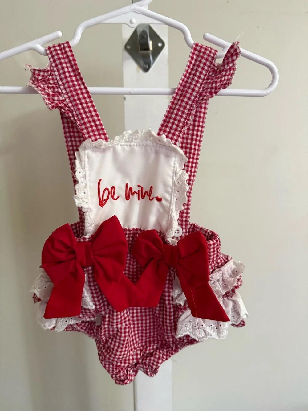 “Be Mine” Ruffle Butt Romper